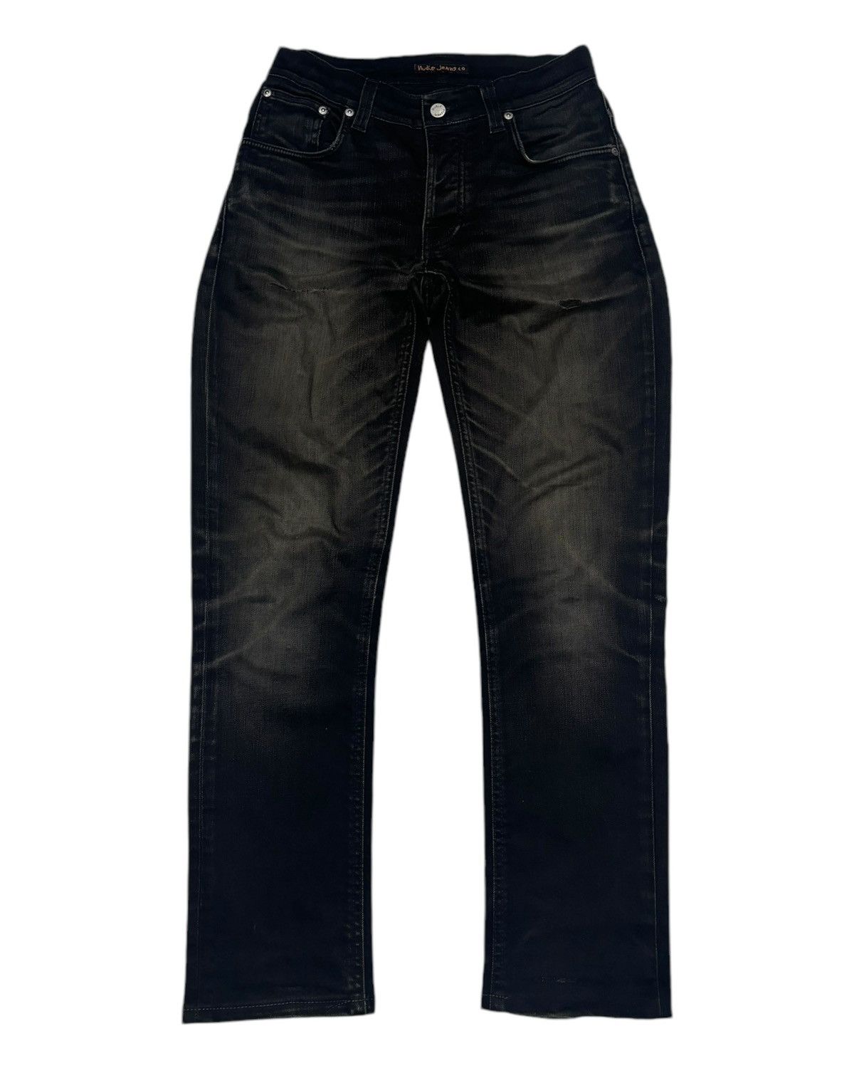 Japanese Brand × Nudie Jeans NUDIE JEANS GRIM TIM DEEP BLACK WORN DISTRESS DENIM Size 27" / US 4 / IT 40 - 7 Thumbnail