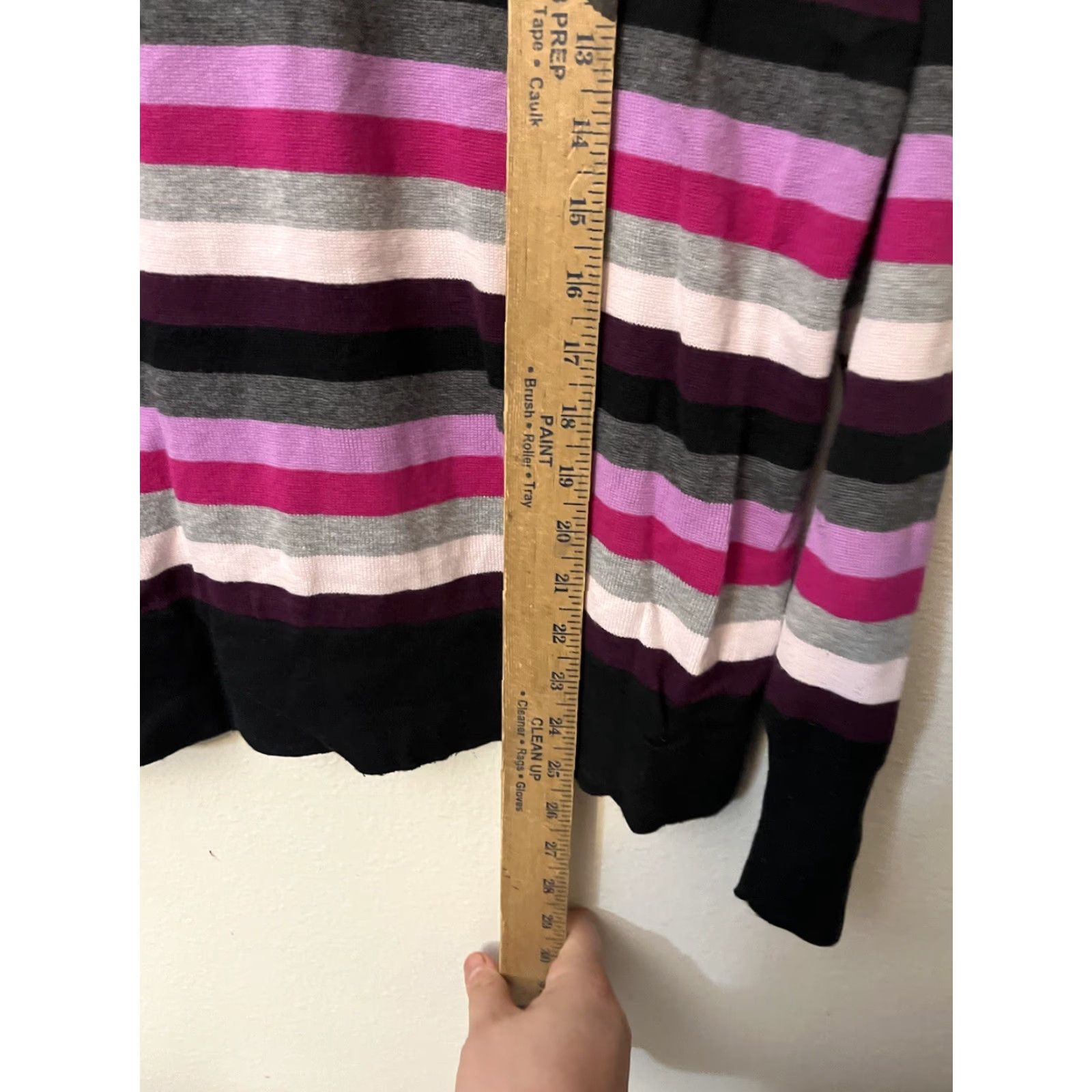Vince Camuto Vince Camuto Tura Sz L Multicolor Stripe Cotton Sweater Top Shirt Womens Pullover Crew Neck Long Sleeve Knit Hip Length Size L / US 10 / IT 46 - 4 Thumbnail