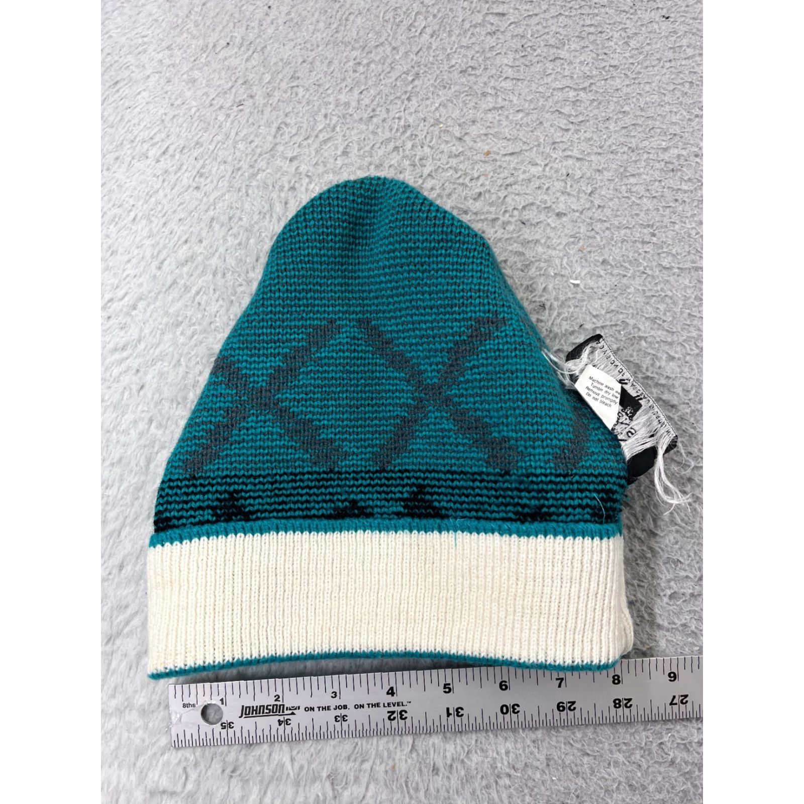 Vintage VINTAGE Mountain Lid Woolens Beanie Toque Adult One Size Blue Black Knit Wool Blend Size ONE SIZE - 4 Thumbnail