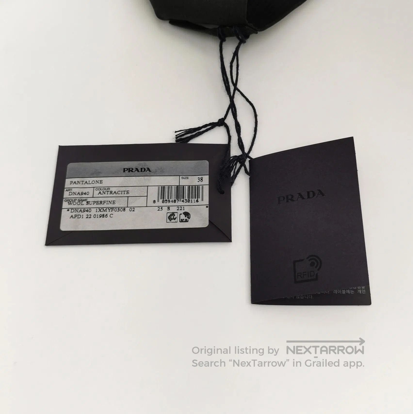 Prada Prada Black Wool Wide. Size 37" - 3 Thumbnail
