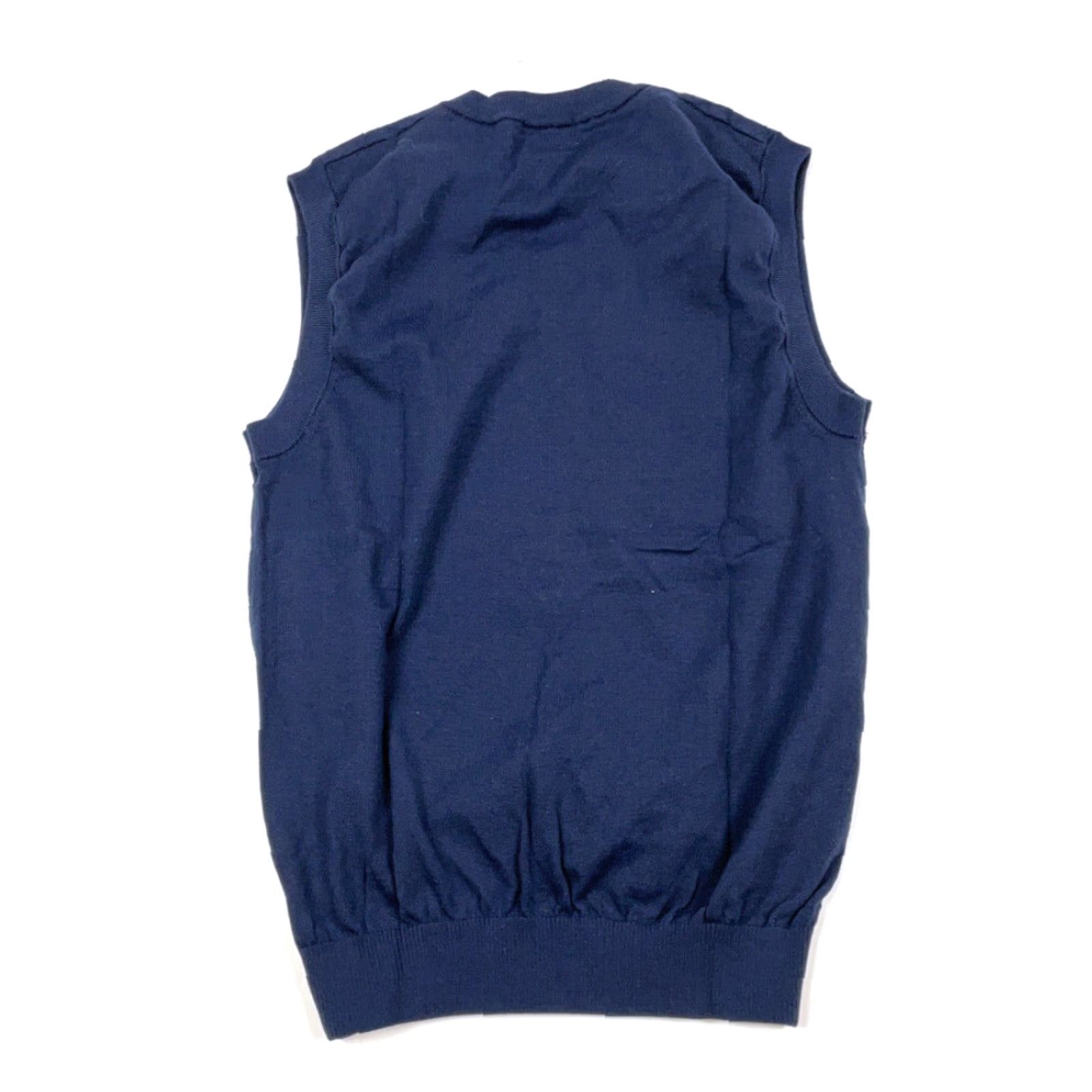Vintage H2H Unworn Dark Blue Diamond Sweater Vest Adult Medium Lightweight Knit Nylon Polyester Size US M / EU 48-50 / 2 - 2 Thumbnail