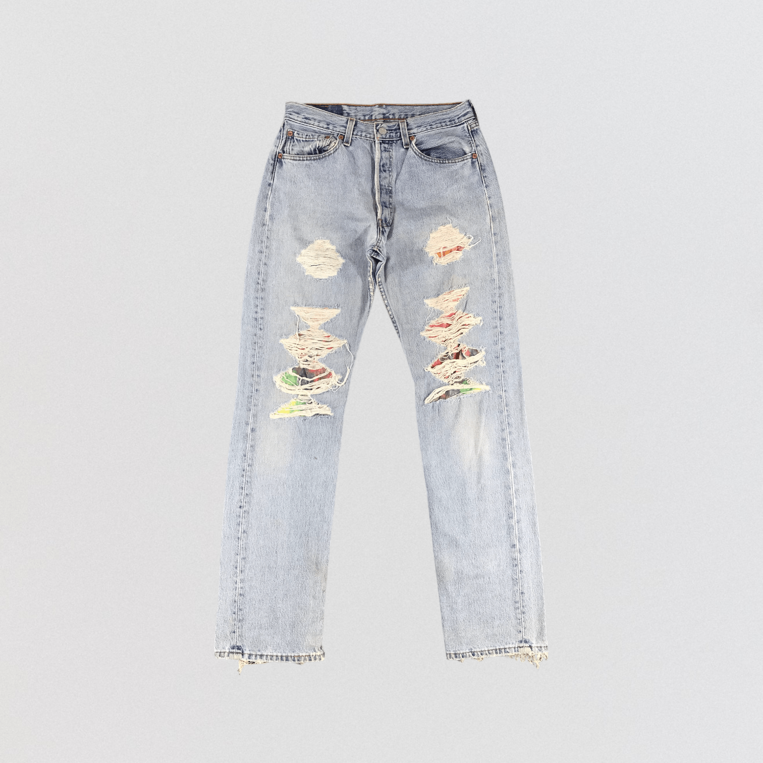 Levi's Vintage 90s Light Wash Distress Levis 501 Jeans-JM843 Size US 30 / EU 46 - 1 Thumbnail