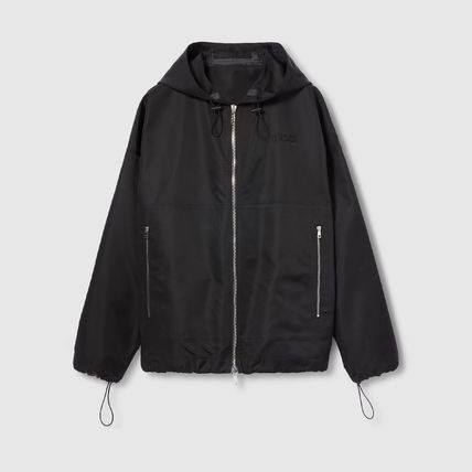 Gucci o1loc1c1225 793664 Nylon Hooded Jacket With Embroidery Black Size US S / EU 44-46 / 1 - 1 Thumbnail
