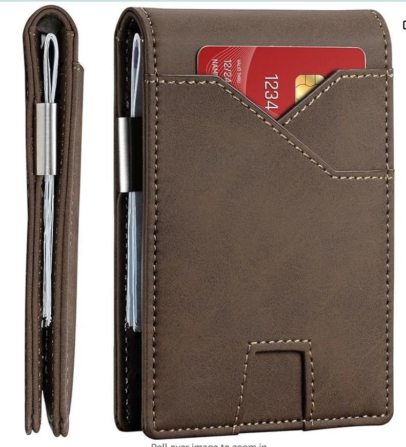Designer Card Wallet Slim Bifold Leather Wallet - Rfid Minimalist Size ONE SIZE - 6 Thumbnail