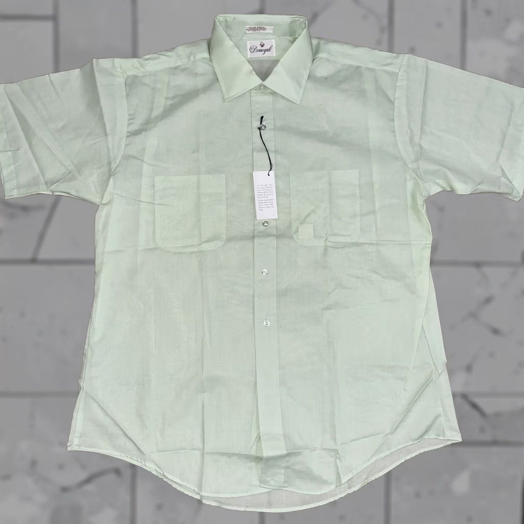 Vintage NWT Donegal Button-Up Shirt Mens XL Green Dacron Blend Short Sleeve Shirt Size US XL / EU 56 / 4 - 1 Thumbnail
