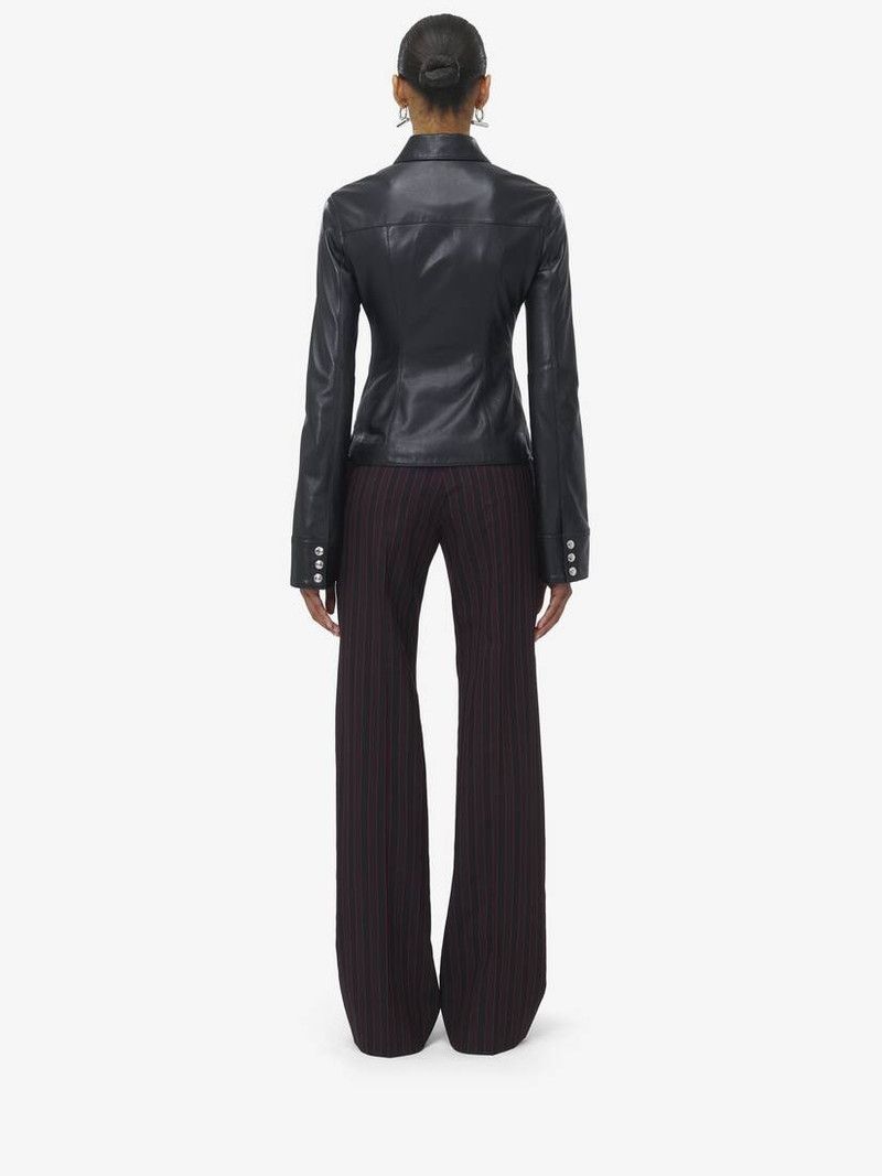 Alexander McQueen o1srvl11e0226 Leather Shirt In Black Size L / US 10 / IT 46 - 5 Thumbnail