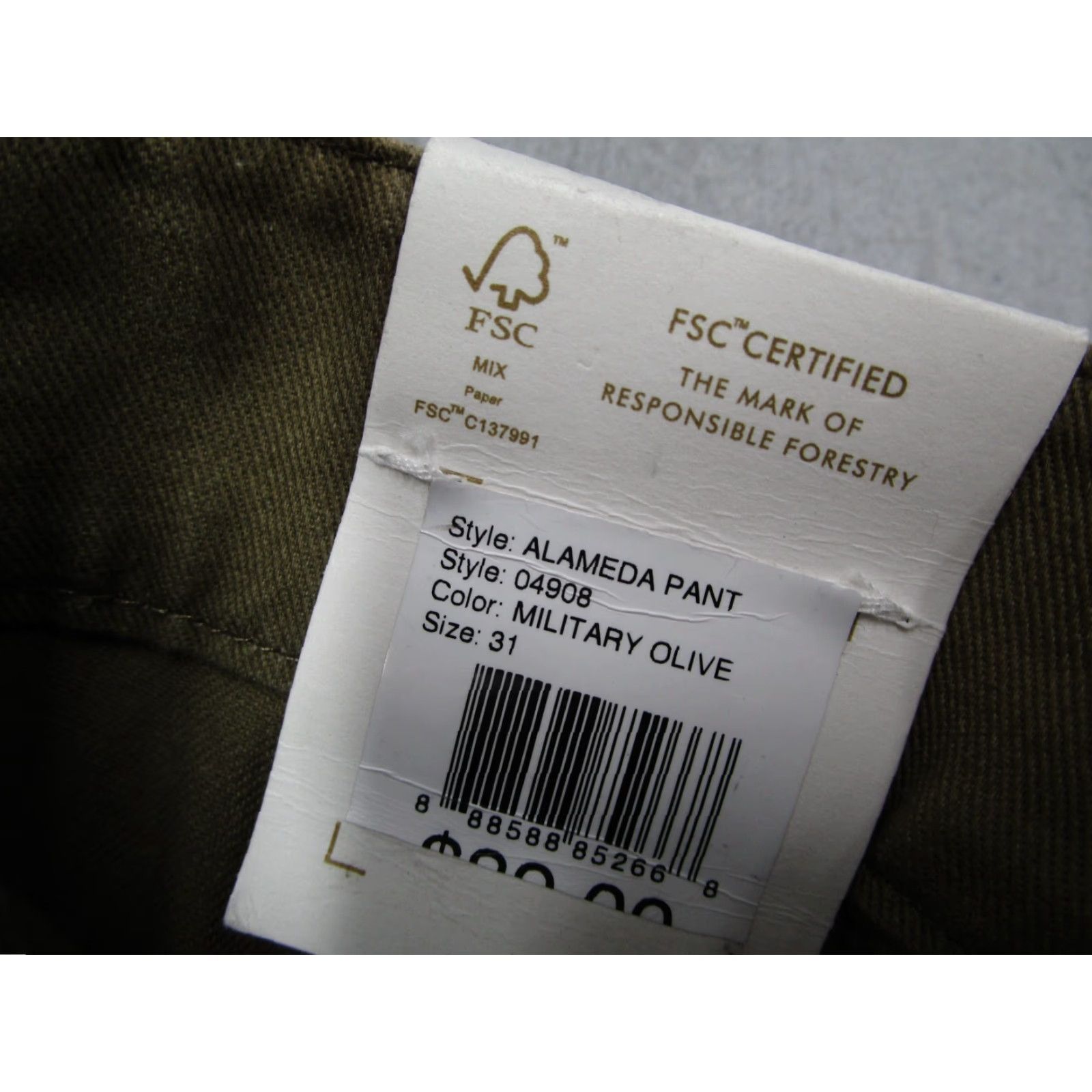 Brixton Brixton Pants Women Green Alameda High Waisted Straight Work Military 31x30 Size 24" / US 00 / IT 34 - 5 Thumbnail