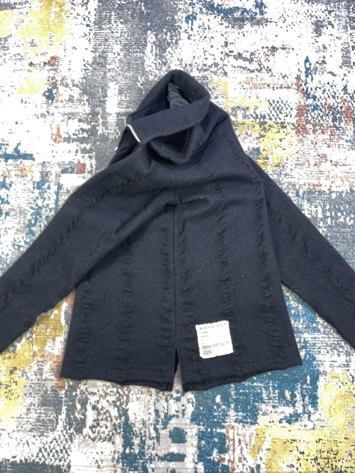 Boycott Issey Miyake Boycott Quarter Zip Wave Knit Pull Over Size US S / EU 44-46 / 1 - 10 Thumbnail