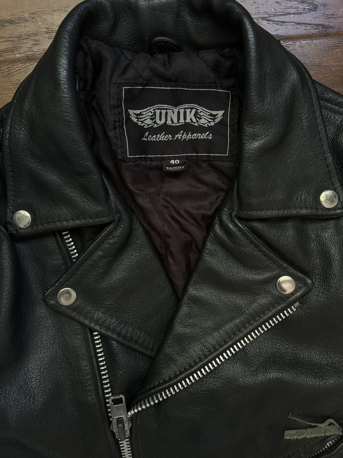 Genuine Leather × UNIK International Inc. × Vintage UNIK Leather Bomber Jacket Size US S / EU 44-46 / 1 - 5 Thumbnail