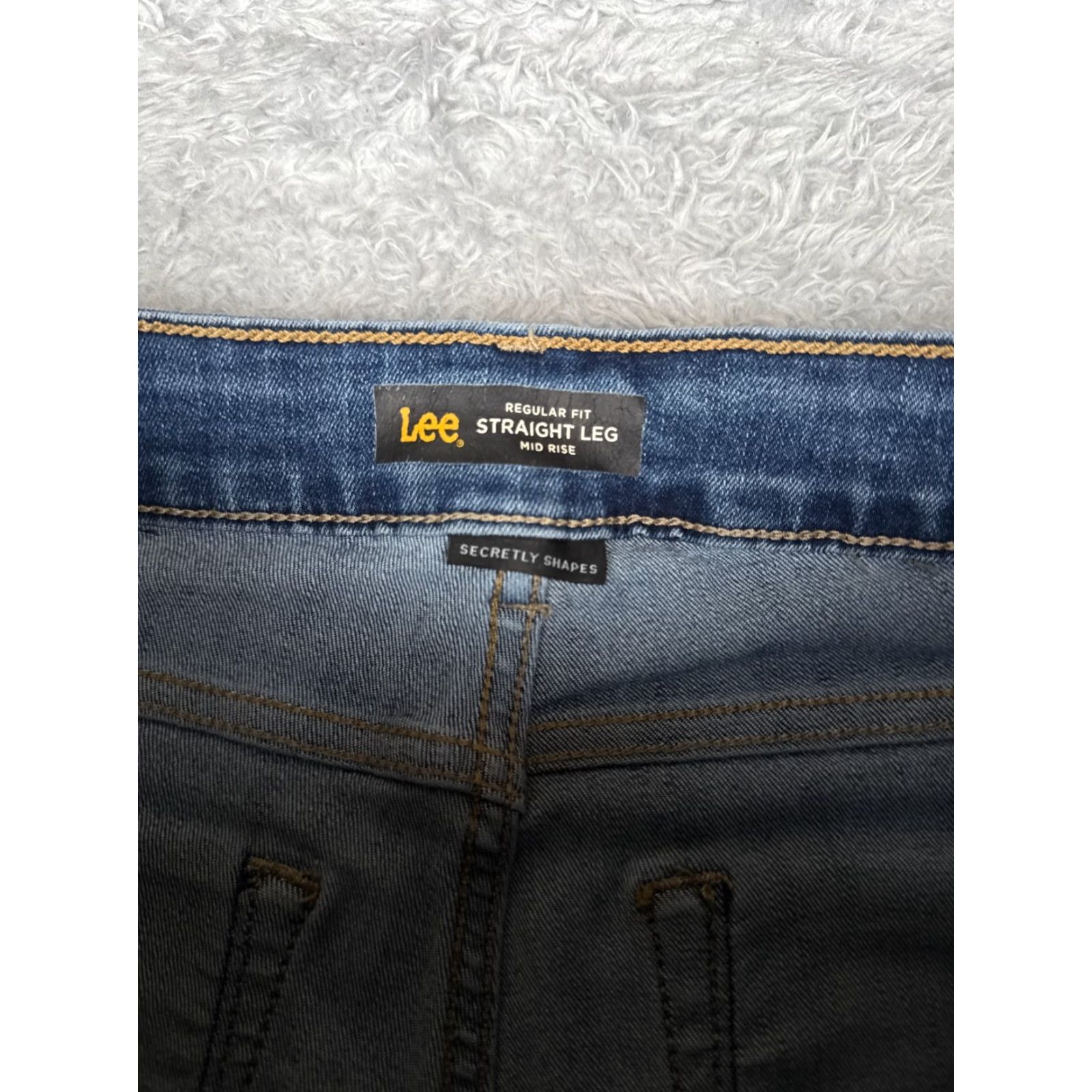 Lee Lee Jeans Junior 3 Blue Denim Regular Fit Straight Leg Mid Rise 27x28 Size 26" / US 2 / IT 38 - 6 Thumbnail