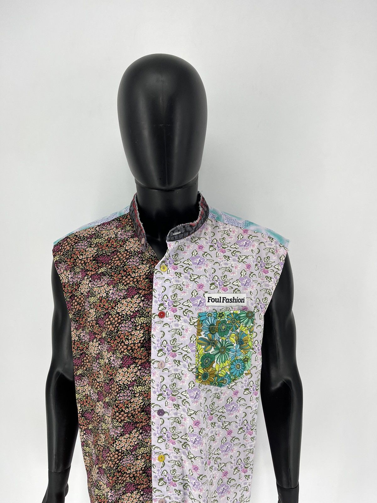 Japanese Brand Vintage Y2K Japanese Brand Foul Fashion Patchwork Shirt Size US XXL / EU 58 / 5 - 5 Thumbnail