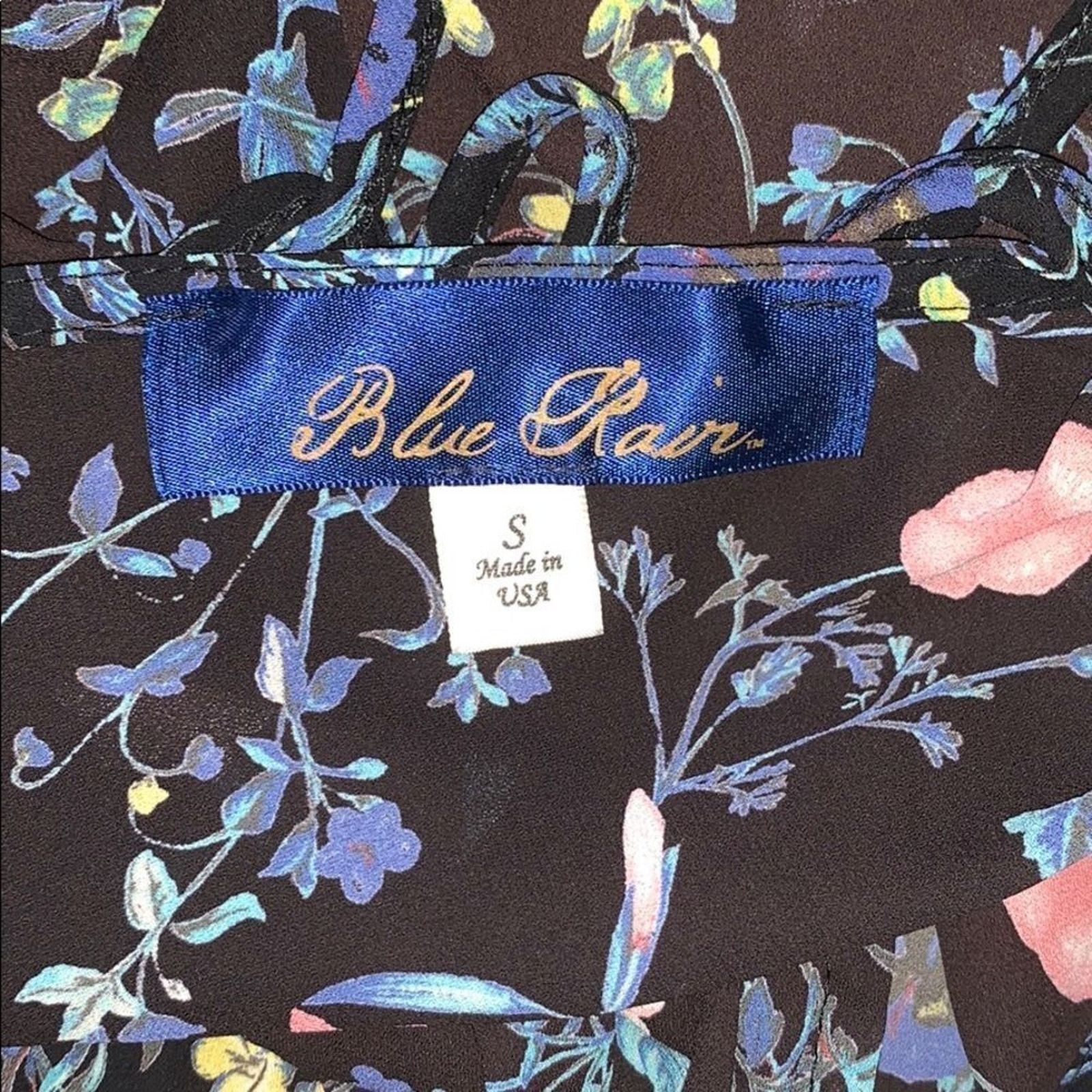 Other Blue Rain Floral High Neck Swing Tank Top | Sz S Size S / US 4 / IT 40 - 7 Thumbnail