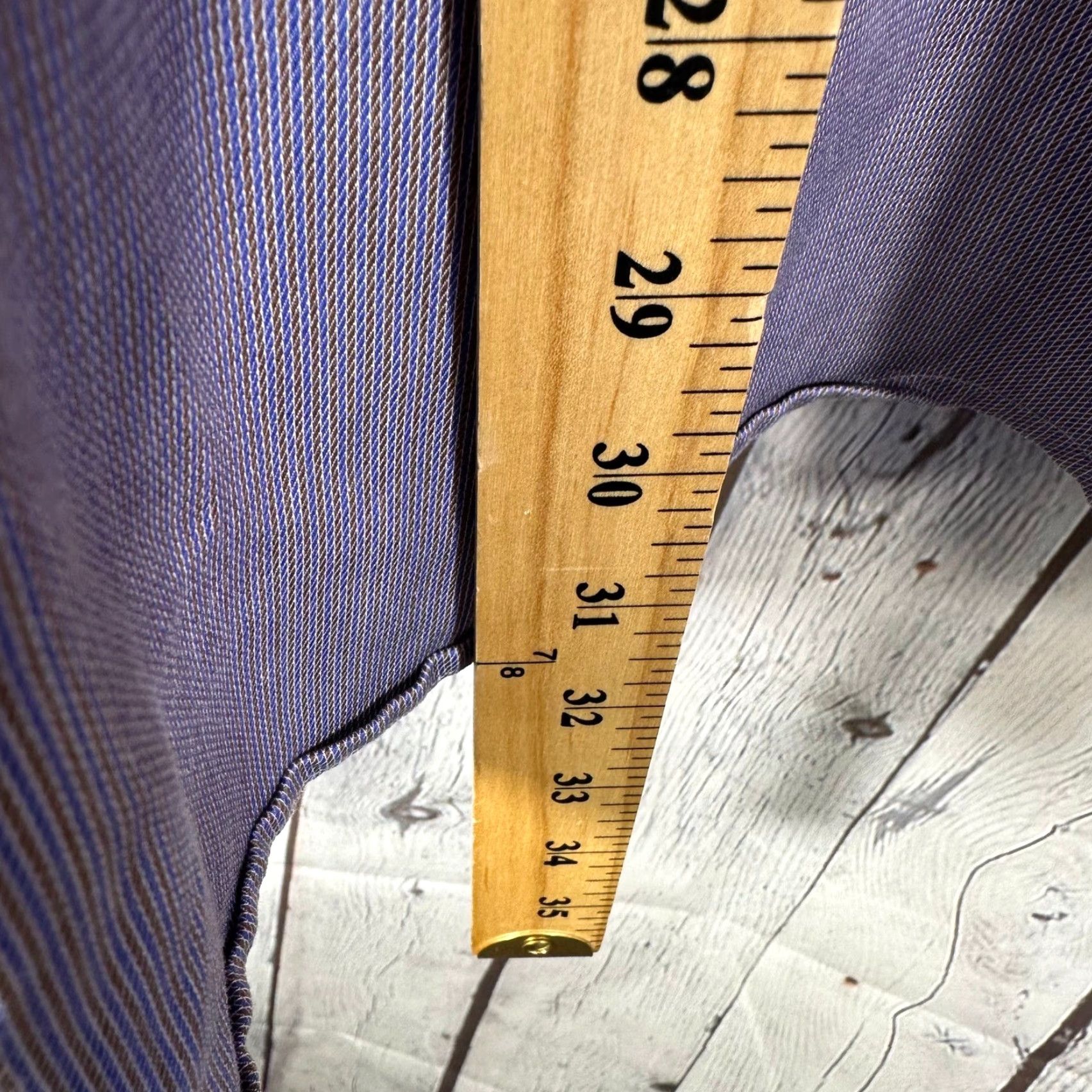 Eton Eton Dress Shirt Mens 16 Purple Blue Brown Micro Stripe 100% Cotton Regular Fit Shirt Size 42R - 7 Thumbnail