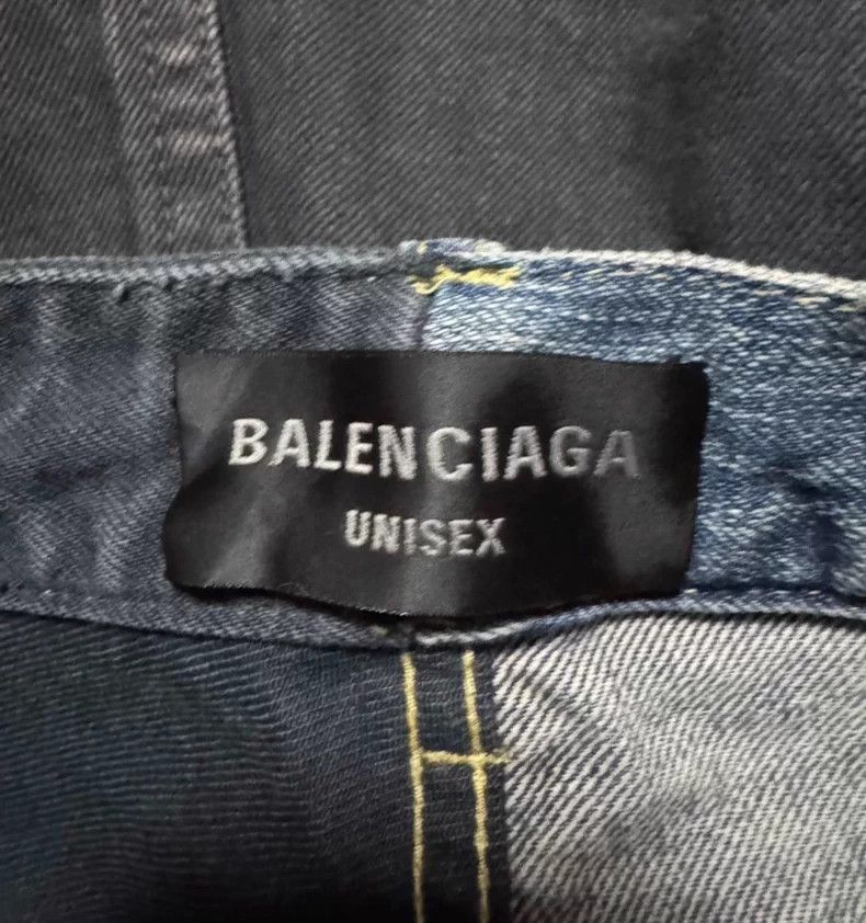 Balenciaga Balenciaga size XS Patchwork Drawstring Denim Pants Size US 27 - 2 Thumbnail