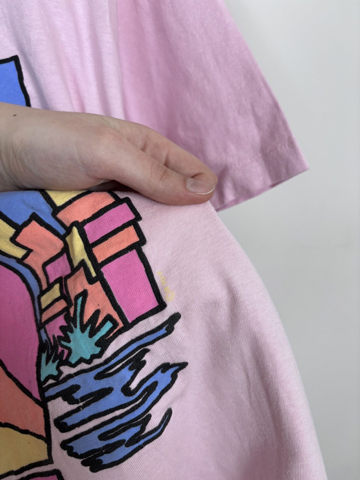 Vintage Vintage 1990s Palm Beach USA Big Graphic Pink T-Shirt Tee Size US L / EU 52-54 / 3 - 5 Thumbnail