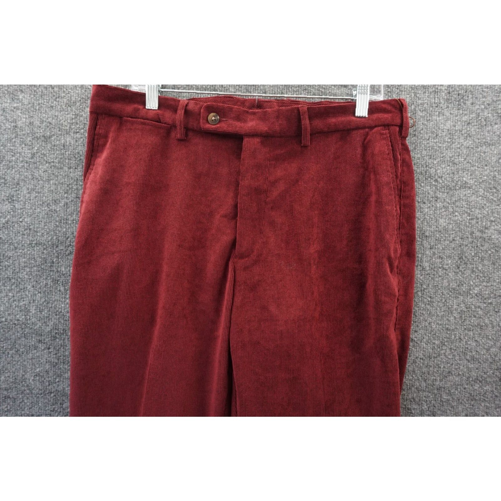 Peter Millar Pants Mens Red Size 34 Corduroy Nanoluxe Flat Front Straight Leg