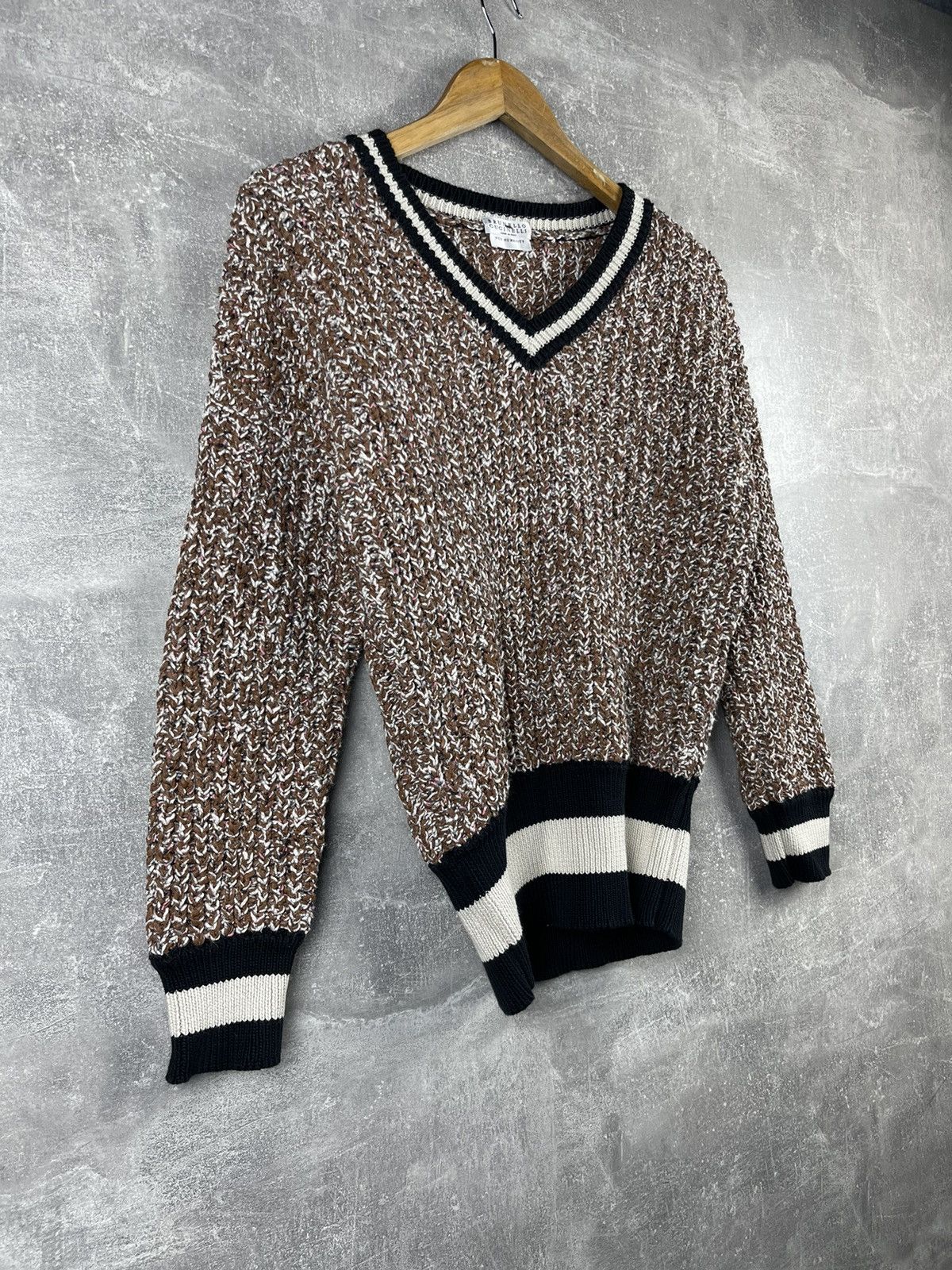 Brunello Cucinelli Brunello Cucinelli for Humanity Cotton/Wool V Neck Sweater Size M / US 6-8 / IT 42-44 - 3 Thumbnail
