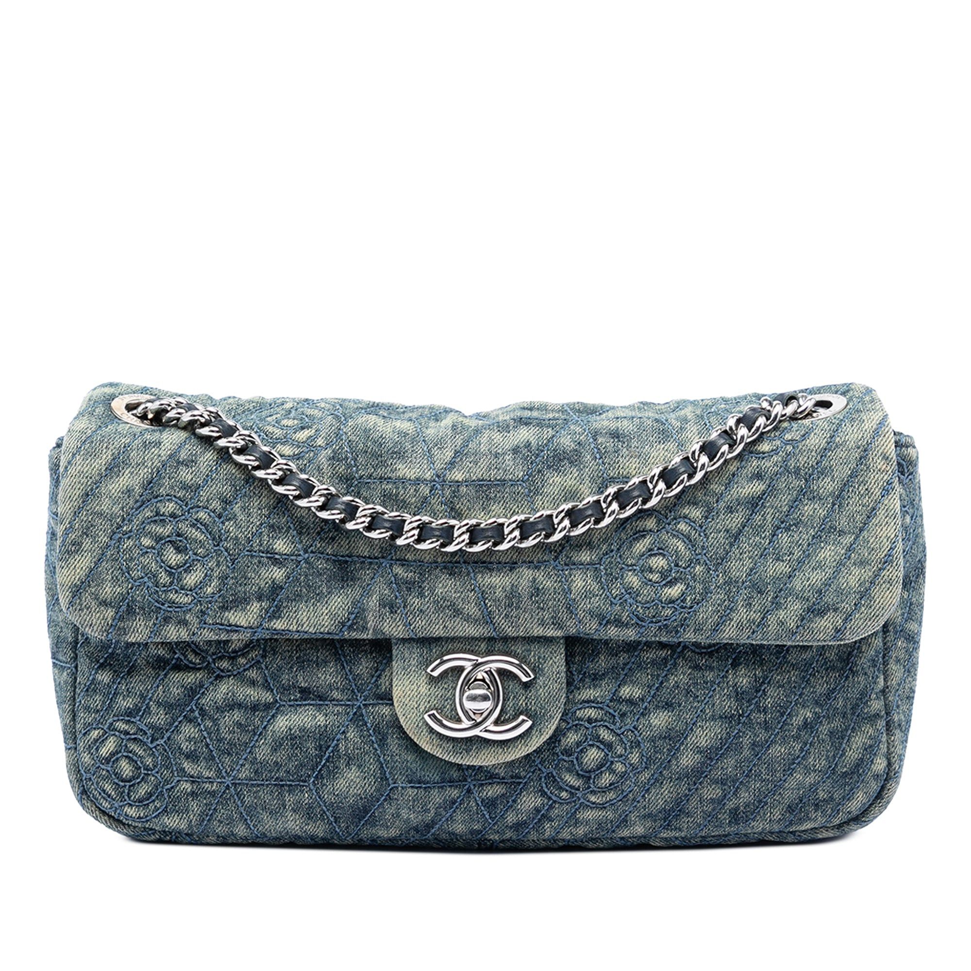 Chanel Medium Embroidered Denim Camellia Flap Size ONE SIZE - 1 Thumbnail