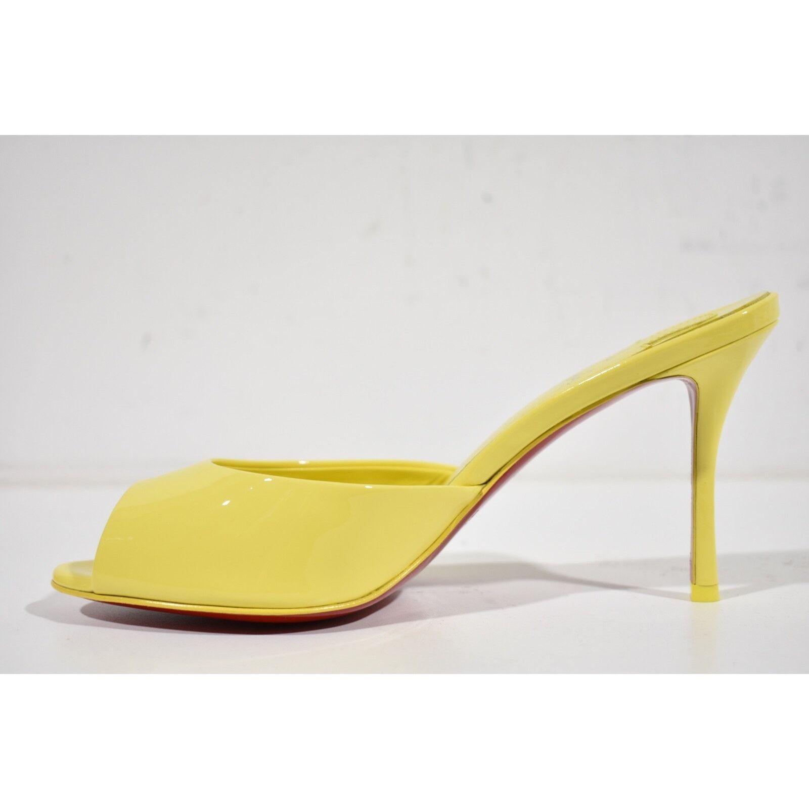 Christian Louboutin Me Dolly 85 Piou Yellow Backless Sandal Mule Heel Pump 37.5 Size US 7.5 / IT 37.5 - 8 Thumbnail