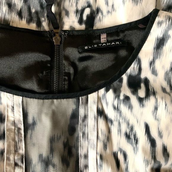 Elie Tahari ELIE TAHARI size 14 b&w animal print dress in excellent cond Size XL / US 12-14 / IT 48-50 - 4 Thumbnail