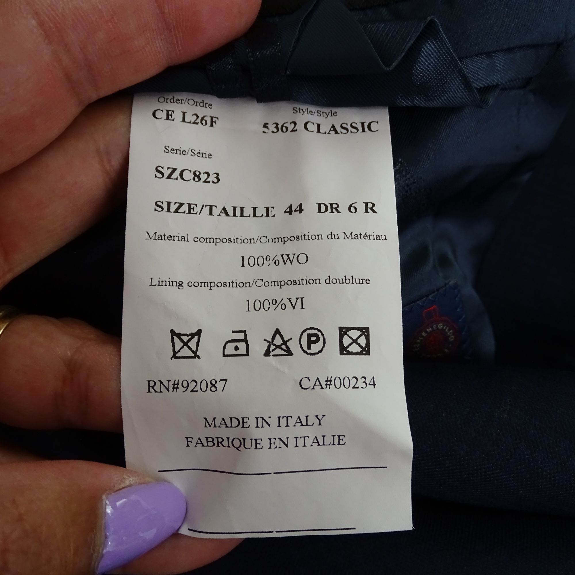 Ermenegildo Zegna Ermenegildo Zegna Blue Wool Blazer Jacket Men Size 44R Size 44R - 8 Thumbnail