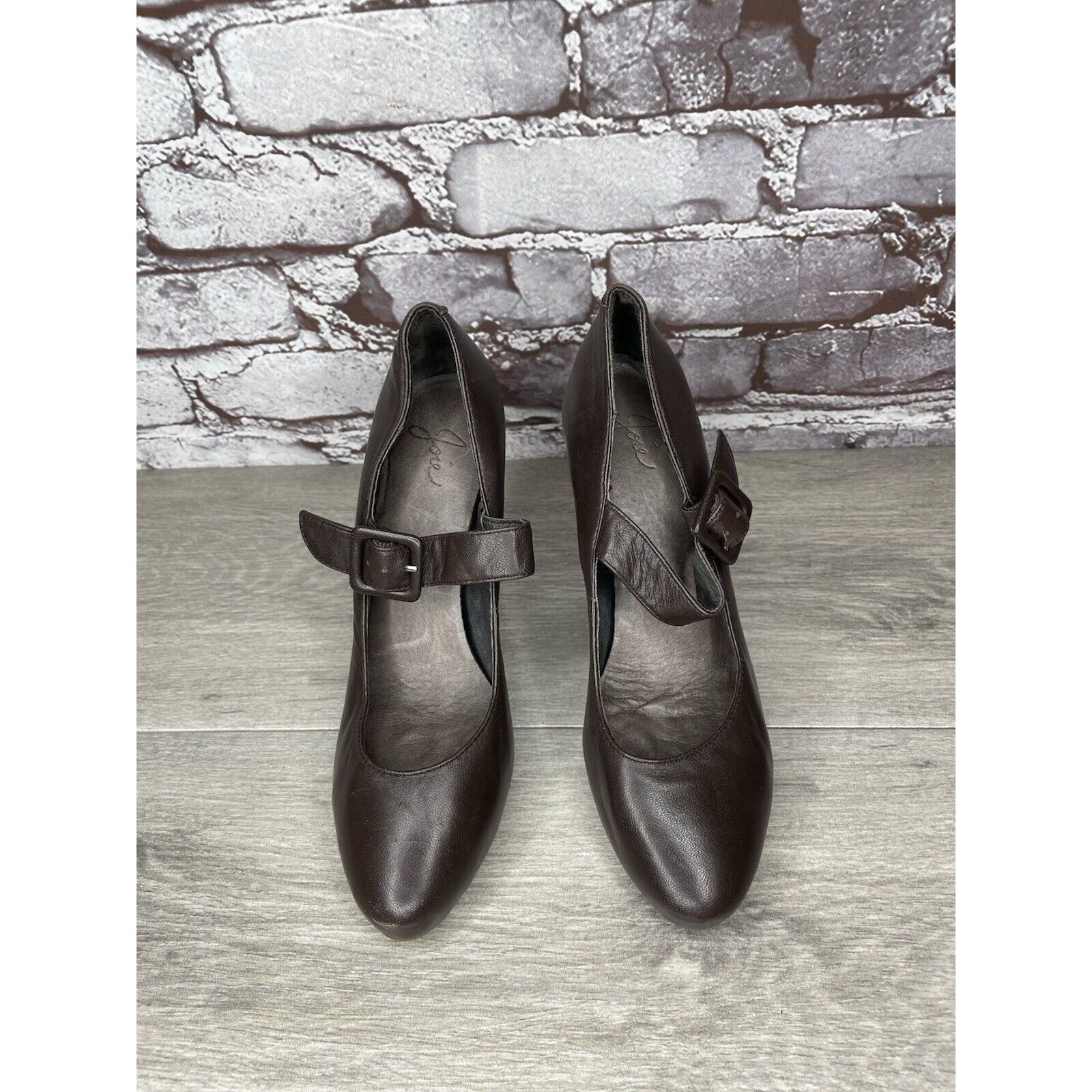 Joie Joie Brown Leather Mary Jane Strap Wooden Pump Heel Shoes Wo Size US 6 / IT 36 - 8 Thumbnail