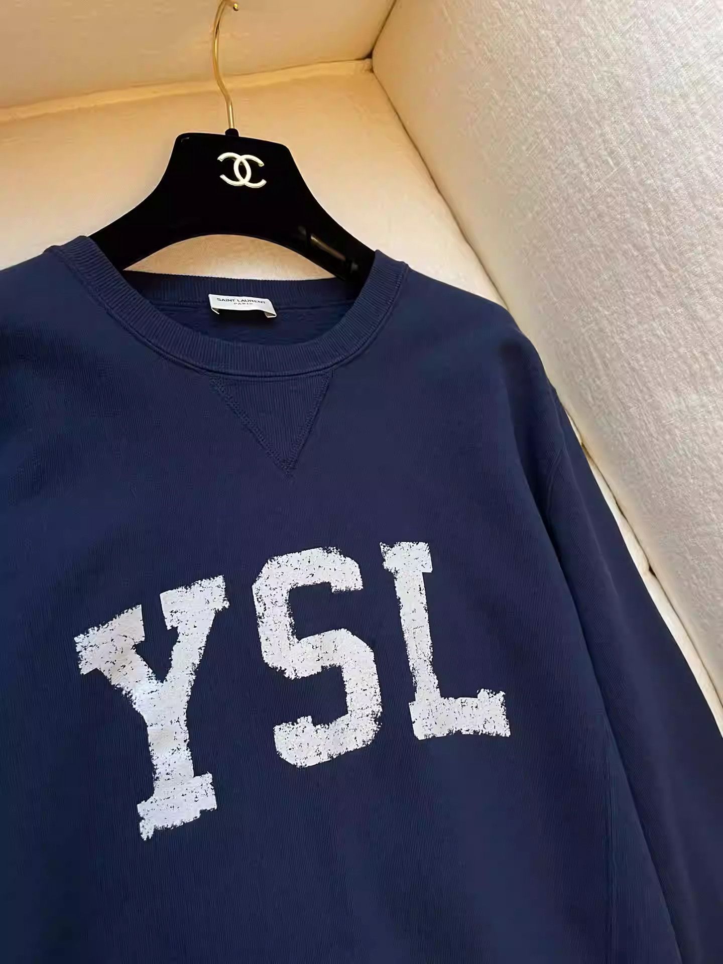 Saint Laurent Paris Saint Laurent Navy Fleece Sweatshirt Size US S / EU 44-46 / 1 - 3 Thumbnail