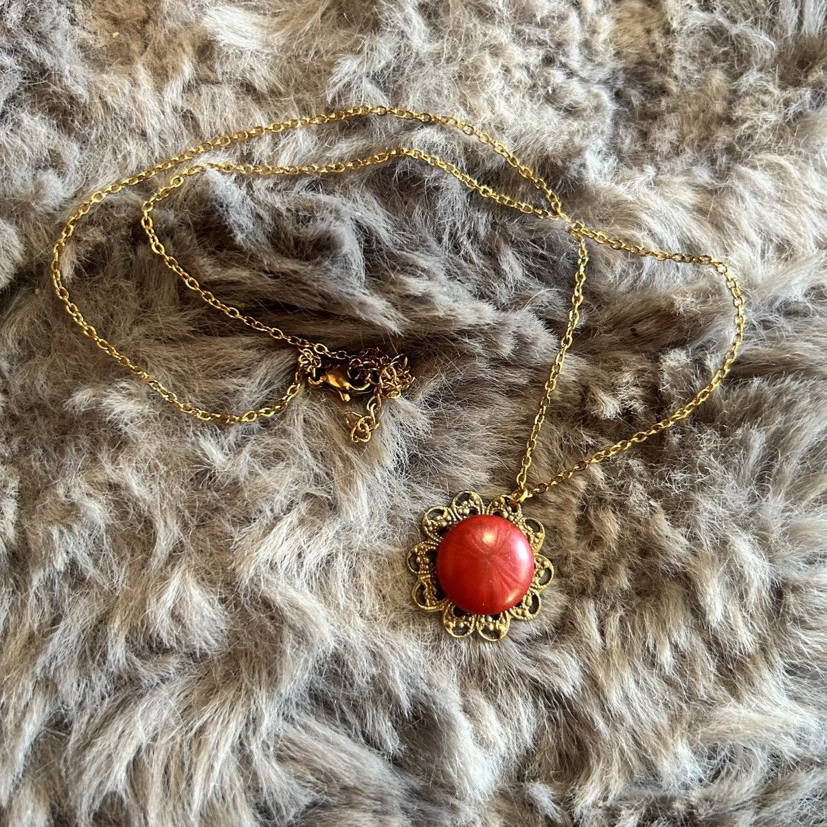 Vintage Vintage 50’s salvaged filigree pendant on chain necklace Size ONE SIZE - 7 Thumbnail