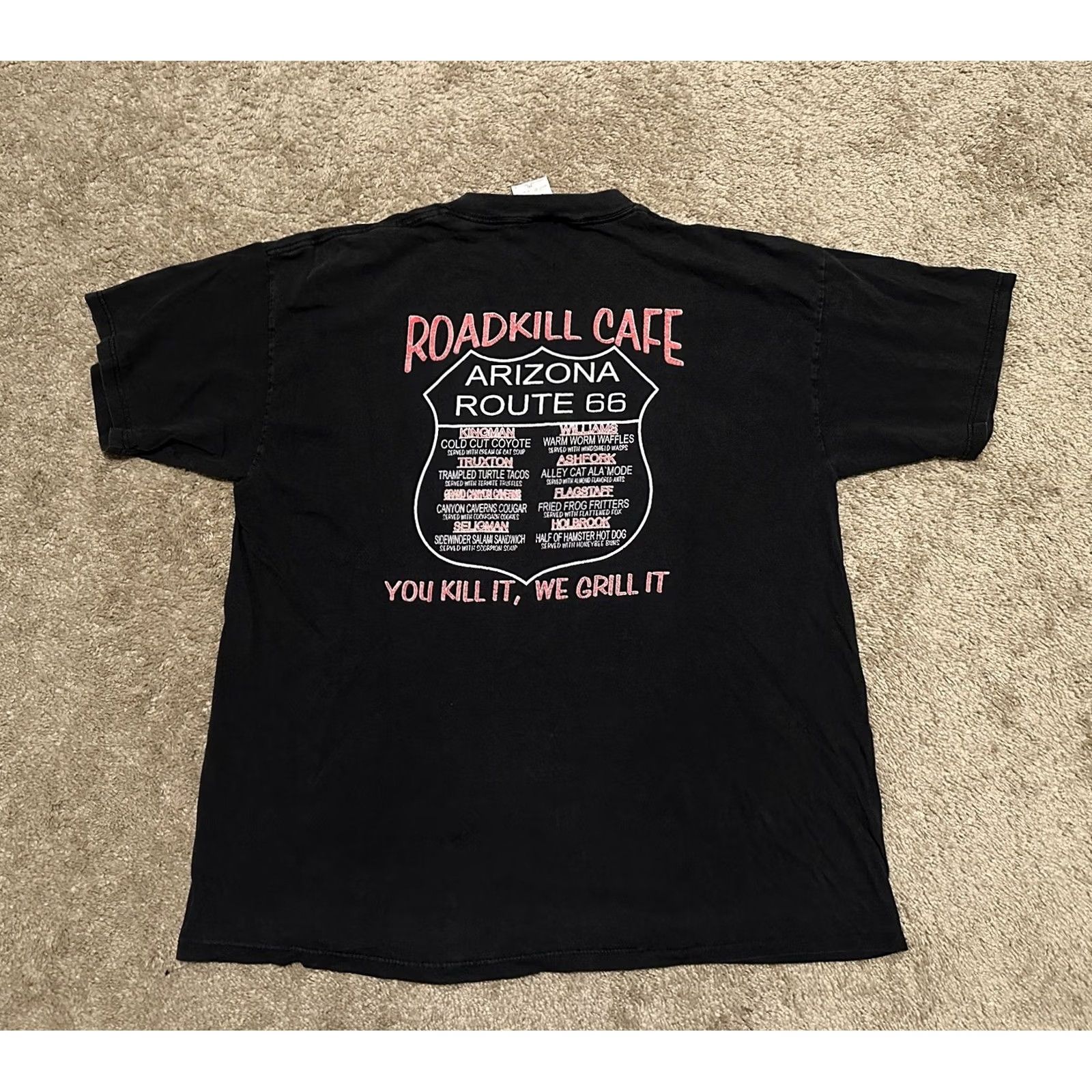 Tultex VINTAGE Route 66 Shirt Mens 2XL Black 90s Tultex Graphic Print Crew Neck Short Sleeve T-Shirt Size US XXL / EU 58 / 5 - 6 Thumbnail