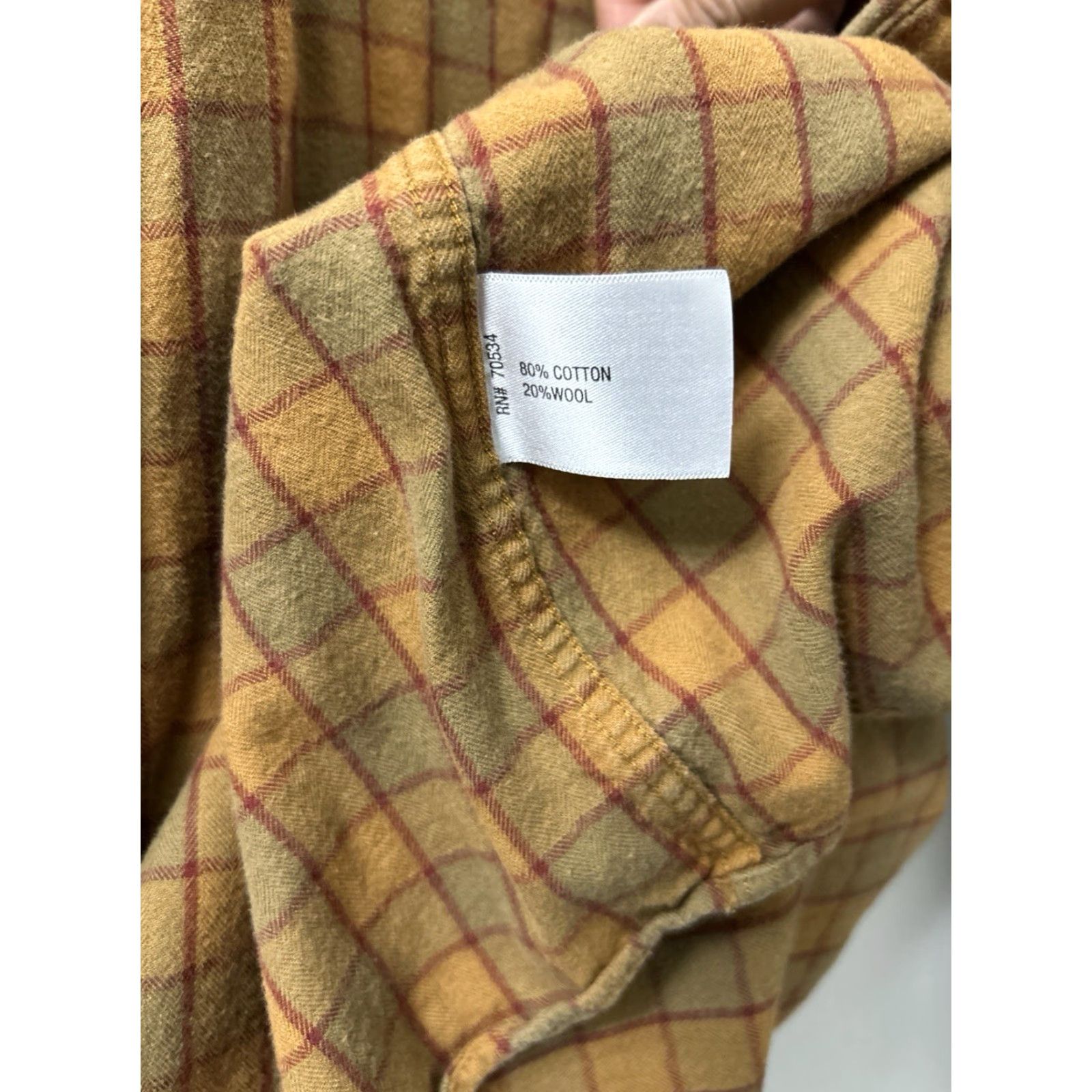 Orvis Orvis Shirt Mens XL Yellow Brown Plaid Wool Cotton Flannel Button Down L/S Size US XL / EU 56 / 4 - 7 Thumbnail