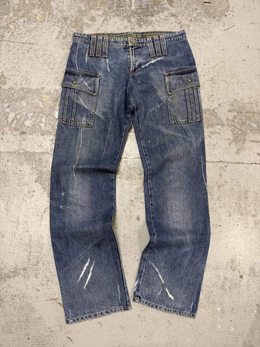Dolce & Gabbana SS2004 Dolce & Gabbana Faded Cargo Denim Jeans Size US 32 / EU 48 - 1 Thumbnail