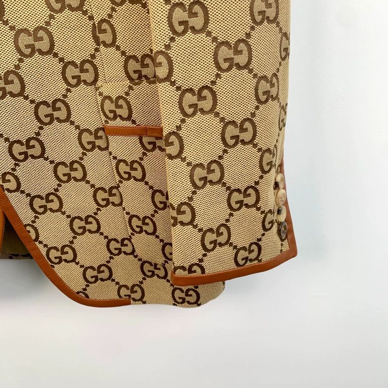 Gucci GucciBrown logo jacquad full print cotton lapel single-brea Size US L / EU 52-54 / 3 - 4 Thumbnail