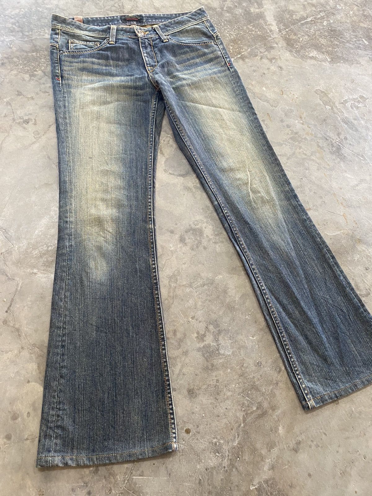Hysteric Glamour × If Six Was Nine × Japanese Brand Flare Jeans Sweet Camel Mud Rusty Denim Size US 29 - 9 Thumbnail