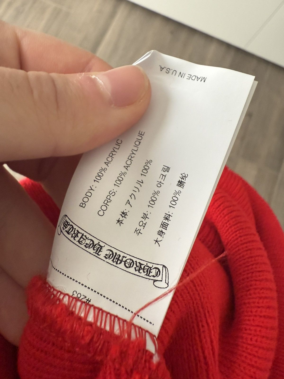 Chrome Hearts Chrome Hearts Red Logo Beanie Red Size ONE SIZE - 4 Thumbnail