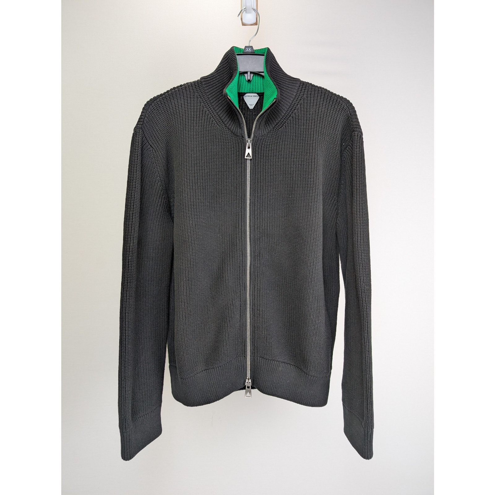Bottega Veneta o1rshd1 Dry Cotton Rib Cardigan Sweater in Black Size US XL / EU 56 / 4 - 1 Thumbnail