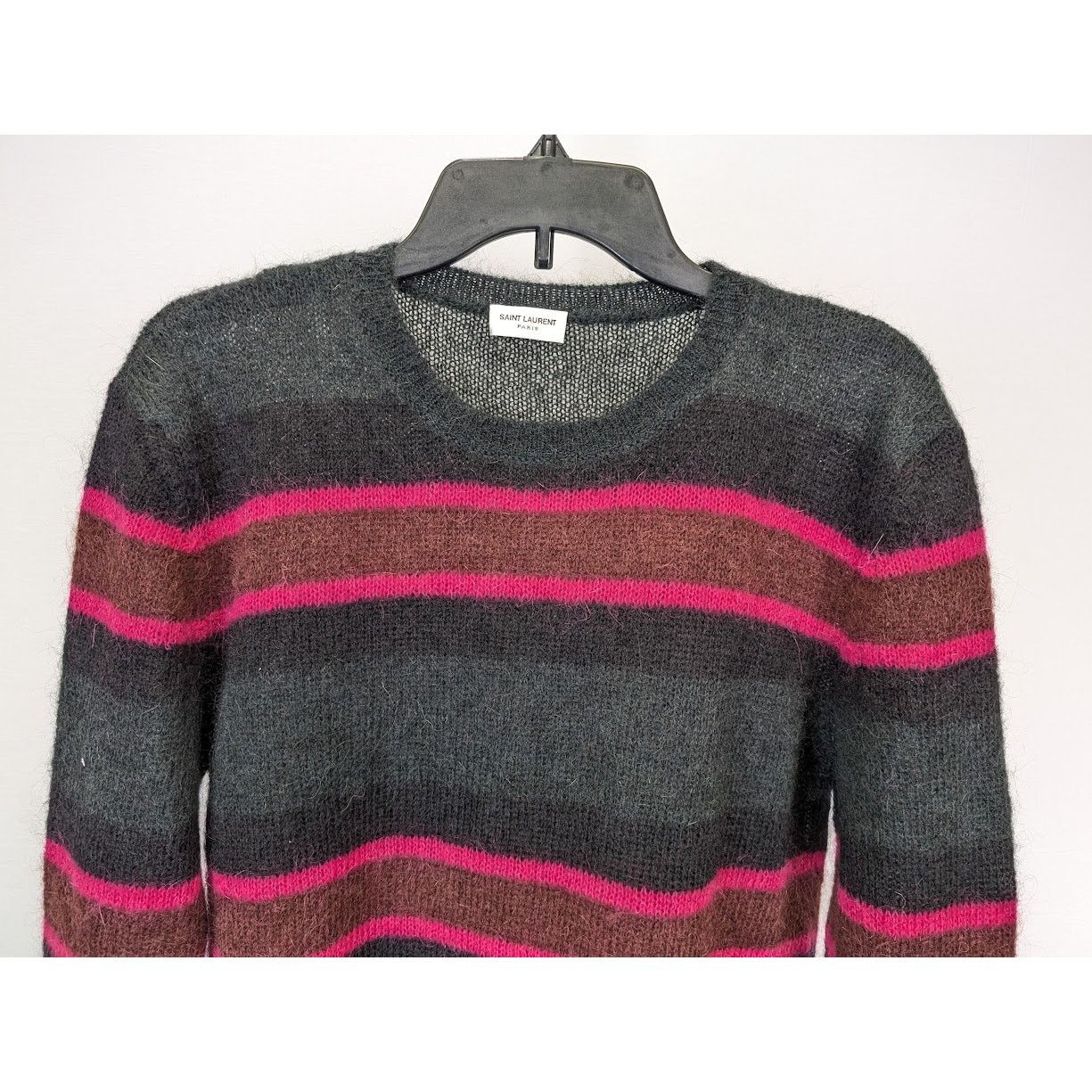 Saint Laurent Paris o1rshd1 Stripe Crewneck Sweaters in Multicolor Size US XL / EU 56 / 4 - 5 Thumbnail
