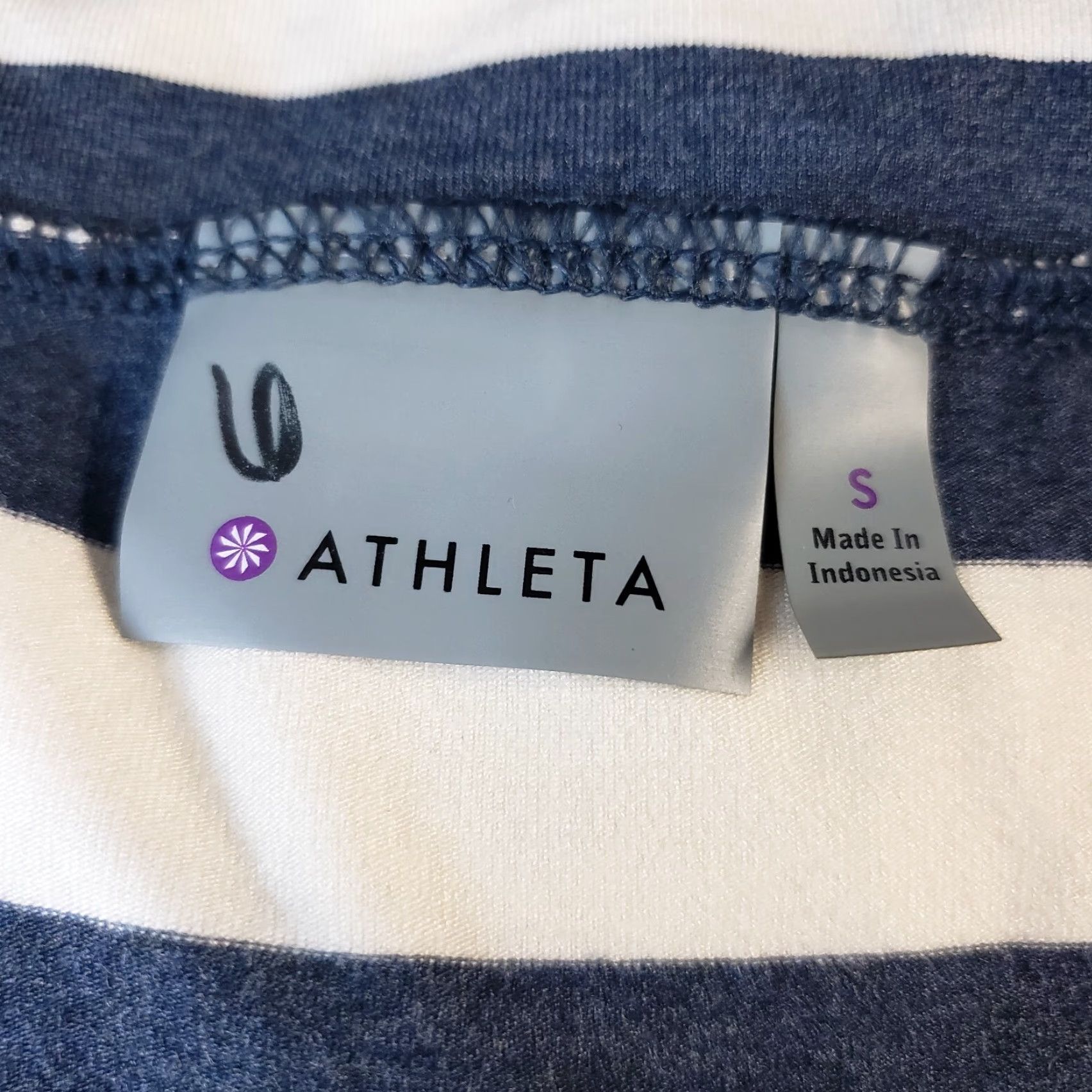 Athleta Athleta Womens Ribbon Stripe Tulip Midi Skirt sz Small Blue Pull On Size 28" / US 6 / IT 42 - 5 Thumbnail