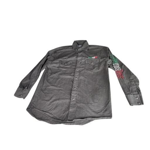 Wrangler Wrangler Mexican Flag Pearl Snap Shirt Men Sz M Black Ranchw Size US M / EU 48-50 / 2 - 1 Thumbnail