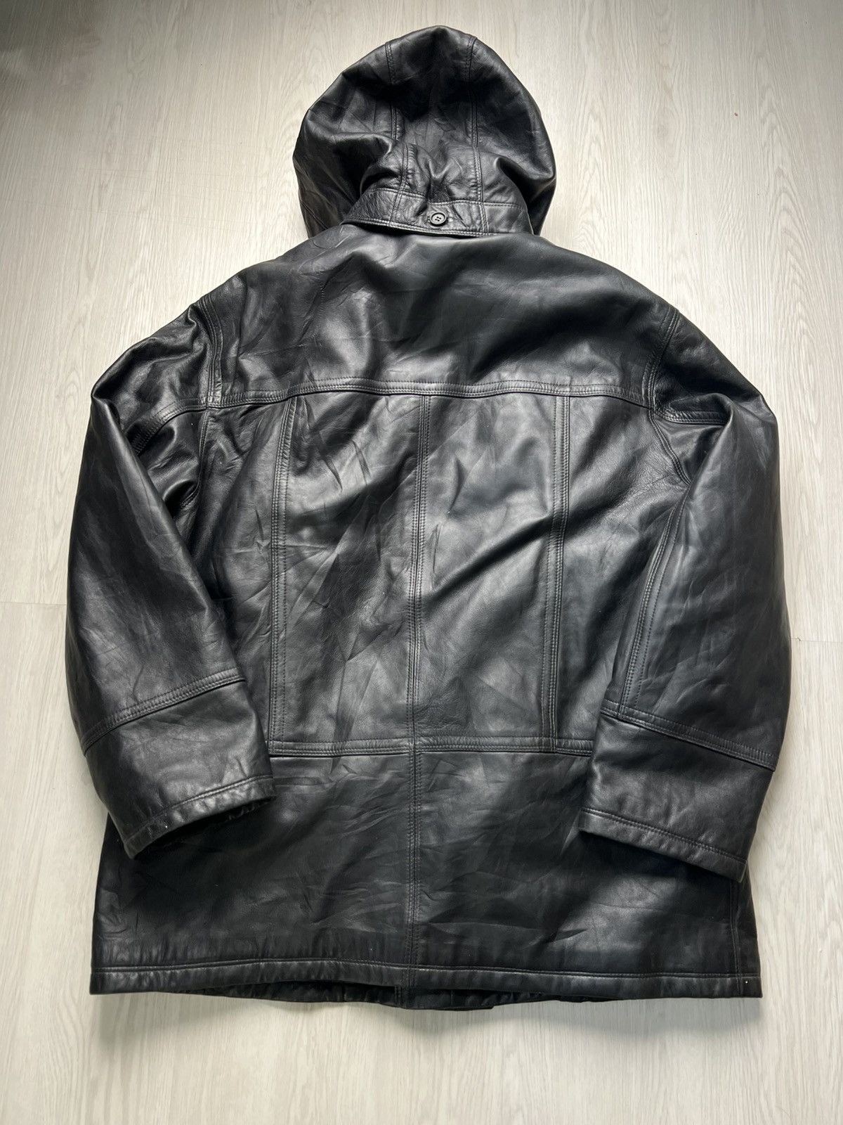 Versace Vintage Versace Detachable Hood and Vest Leather Coat Jacket Size US XXL / EU 58 / 5 - 2 Thumbnail