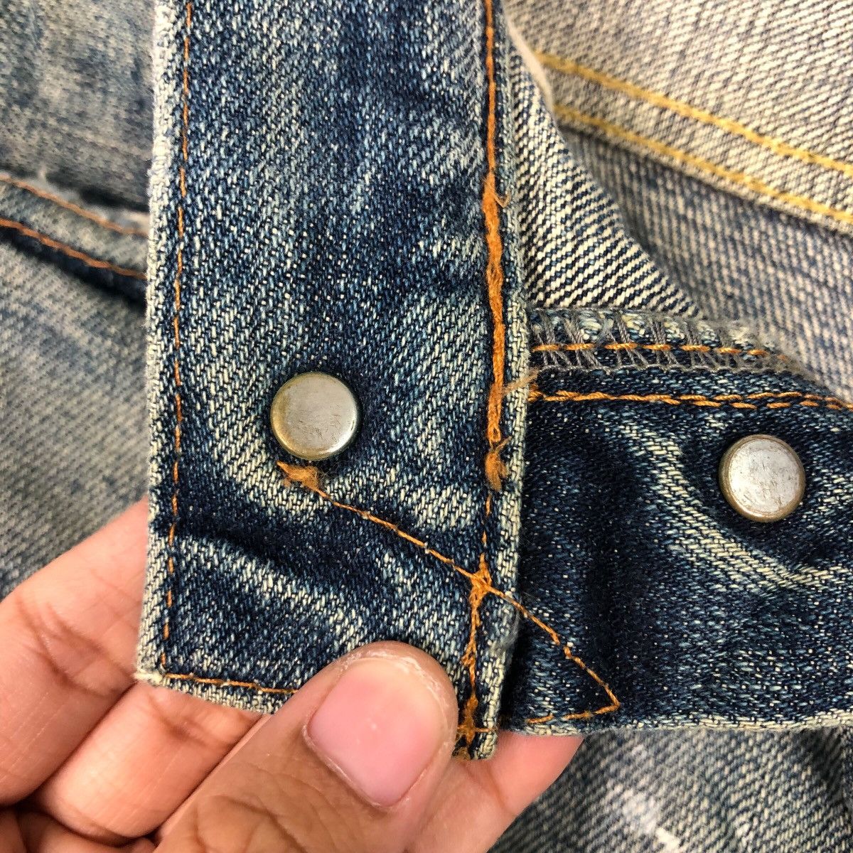 OMNIGOD Omnigod Japanese Selvedge Distressed Faded Indigo Denim Rare Size US 32 / EU 48 - 22 Thumbnail