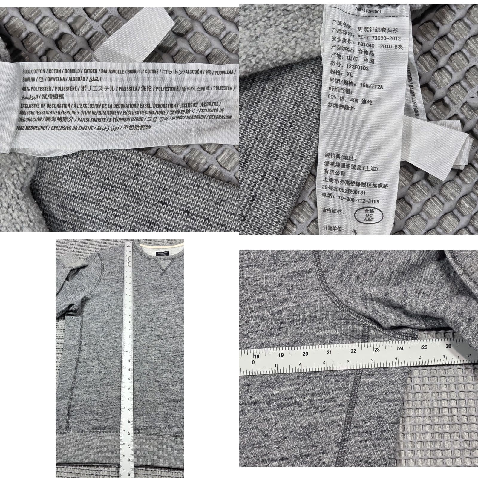 Abercrombie & Fitch VINTAGE Abercrombie & Fitch Crewneck Sweatshirt Men XL Vtg Fleece Heather Gray Vstitch Size US XL / EU 56 / 4 - 8 Thumbnail