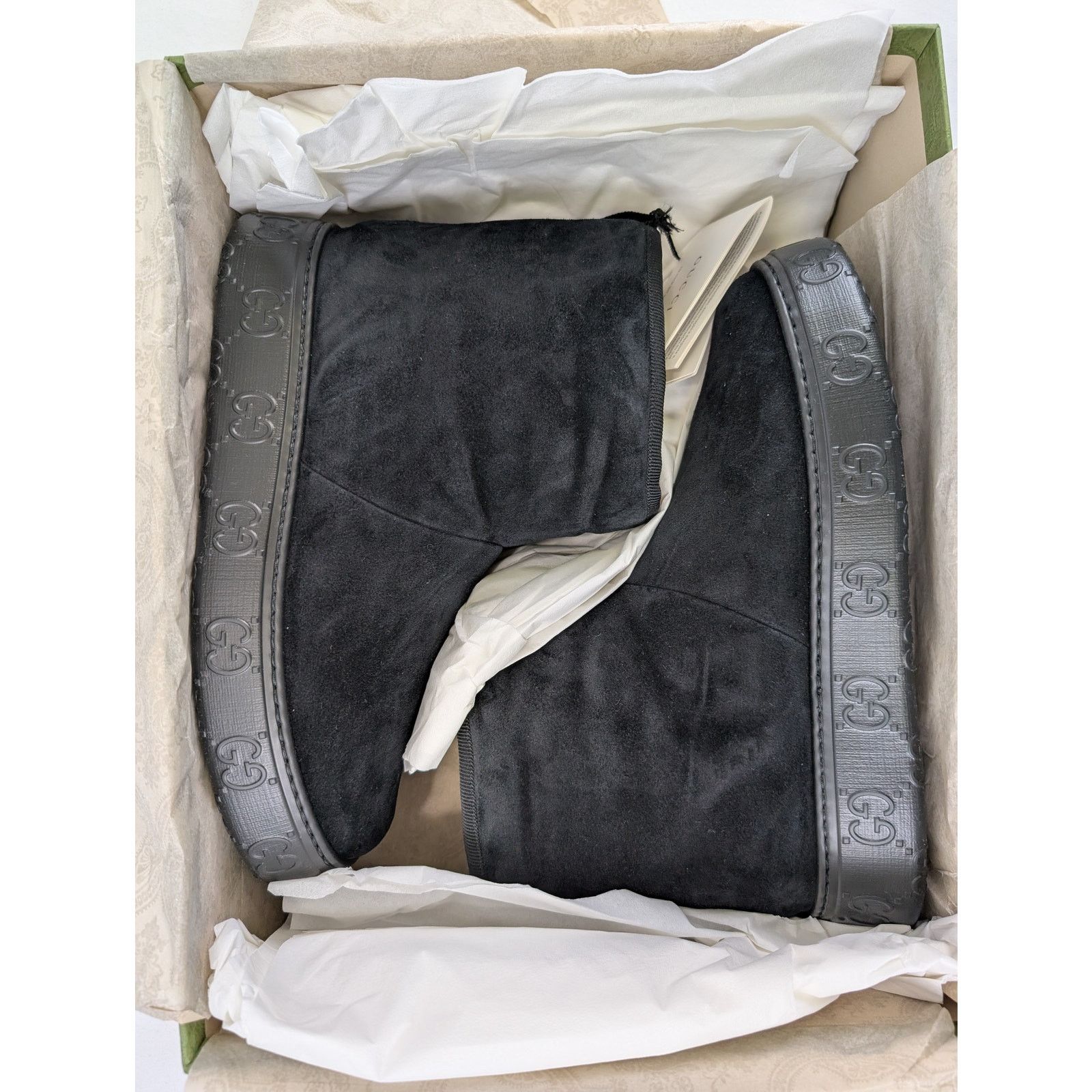 Gucci o1rshd1 Ankle Suede Boots in black with wool lining Size US 10 / IT 40 - 16 Thumbnail