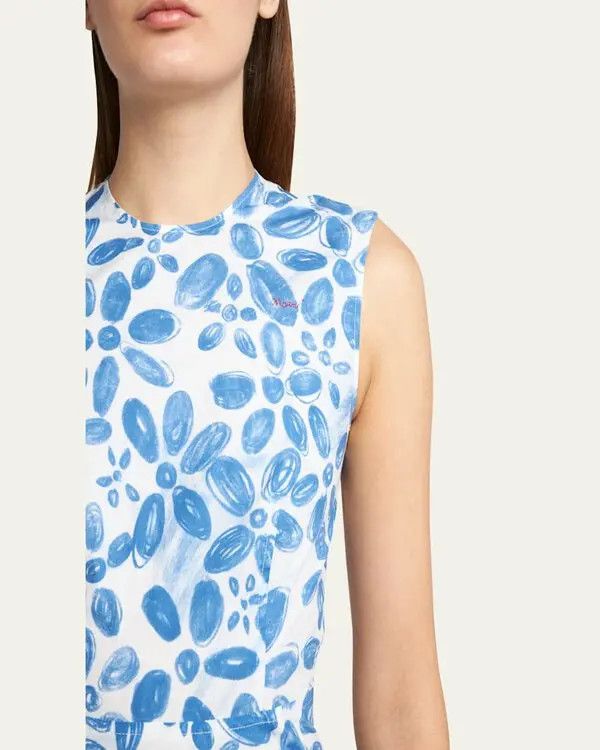 Marni o1w1db11125 Floral Print Midi Dress in Blue Size S / US 4 / IT 40 - 5 Thumbnail