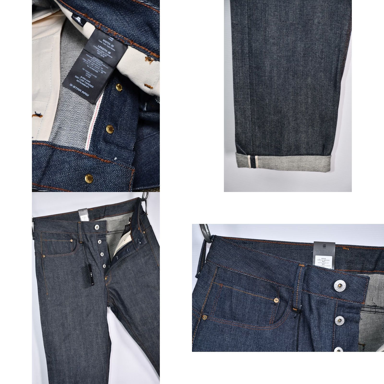 G-Star G-Star Raw Red Listing 3301 Low Tapered Firro Stretch Denim Jeans W30/L32 Men Regular XS? Size US 30 / EU 46 - 8 Thumbnail