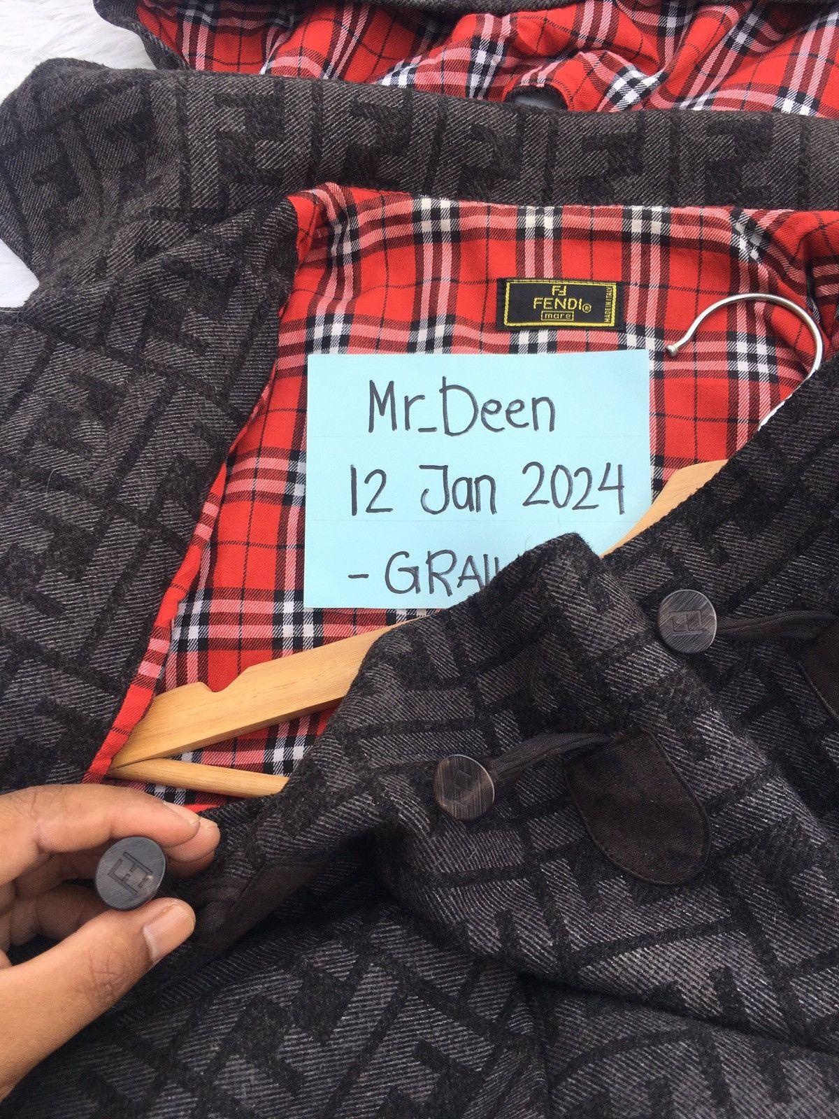 Fendi Rare Vintage FENDI Monogram Hooded Wool Coat/ Jacket Size US S / EU 44-46 / 1 - 19 Thumbnail