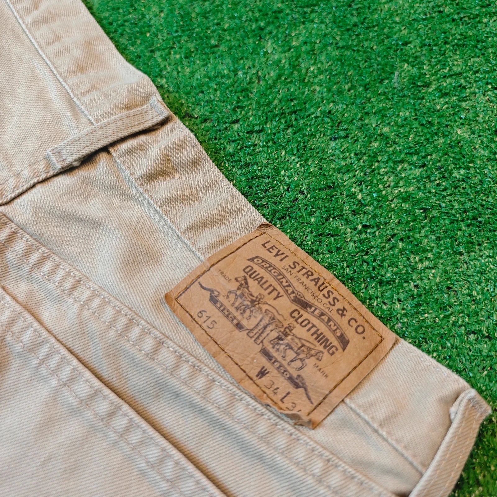 Levi's Vintage Clothing Vinatge Levi's 615 Jeans Mens 34x34 Beige straight 90s Size US 34 / EU 50 - 4 Thumbnail