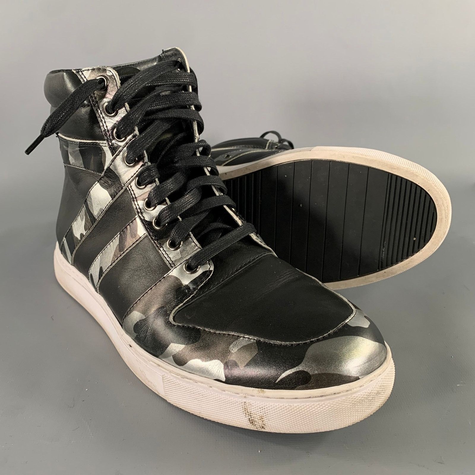 Badgley Mischka BADGLEY MISCHKA Size 12 Black Silver Camo High Top Sneakers Size US 12 / EU 45 - 5 Thumbnail