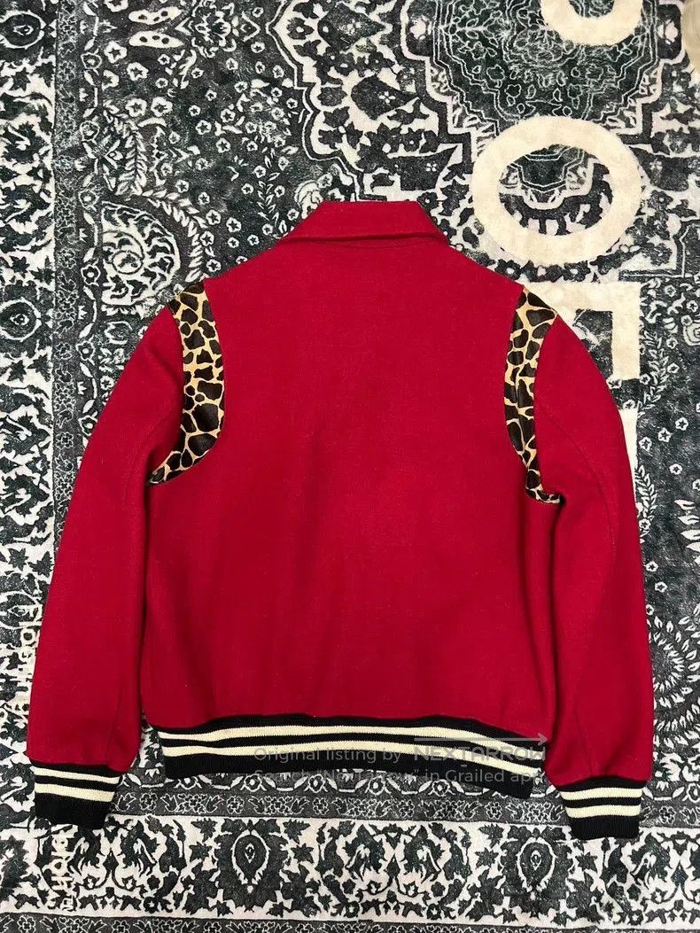 Saint Laurent Paris Saint Laurent Red Leopard Print Varsity Jacket. Size US L / EU 52-54 / 3 - 2 Thumbnail