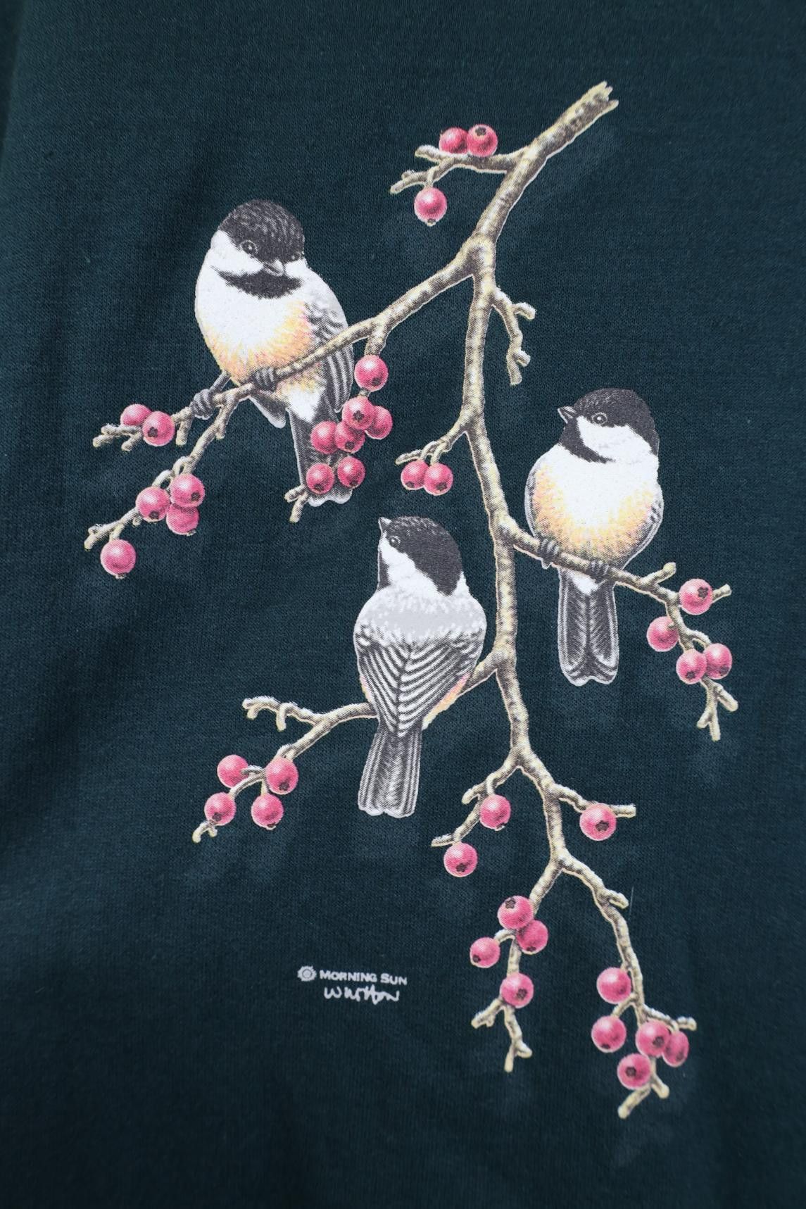 Vintage Vintage 90s Streetwear Nature Bird Layered Sweatshirt Green Size XL / US 12-14 / IT 48-50 - 4 Thumbnail