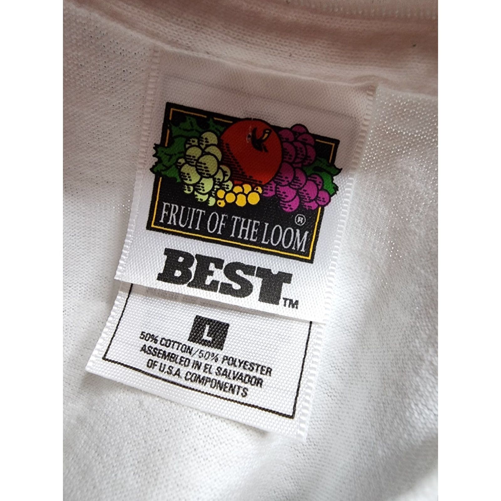 Fruit Of The Loom VINTAGE Fruit of the Loom T-Shirt Shirt Mens L White 90s Cartoon Funny USA 90s Mens L White US Made Size US L / EU 52-54 / 3 - 6 Thumbnail